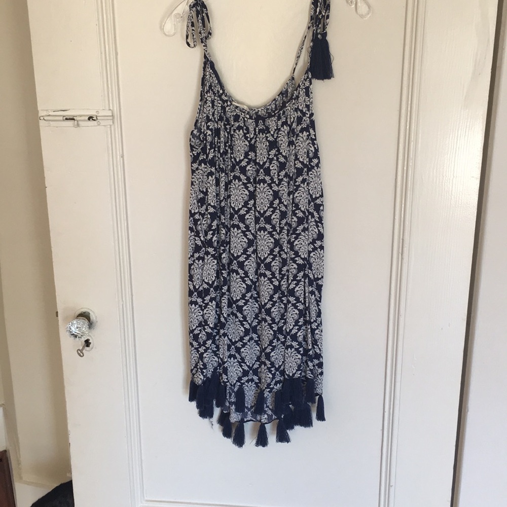 Blue and white dress